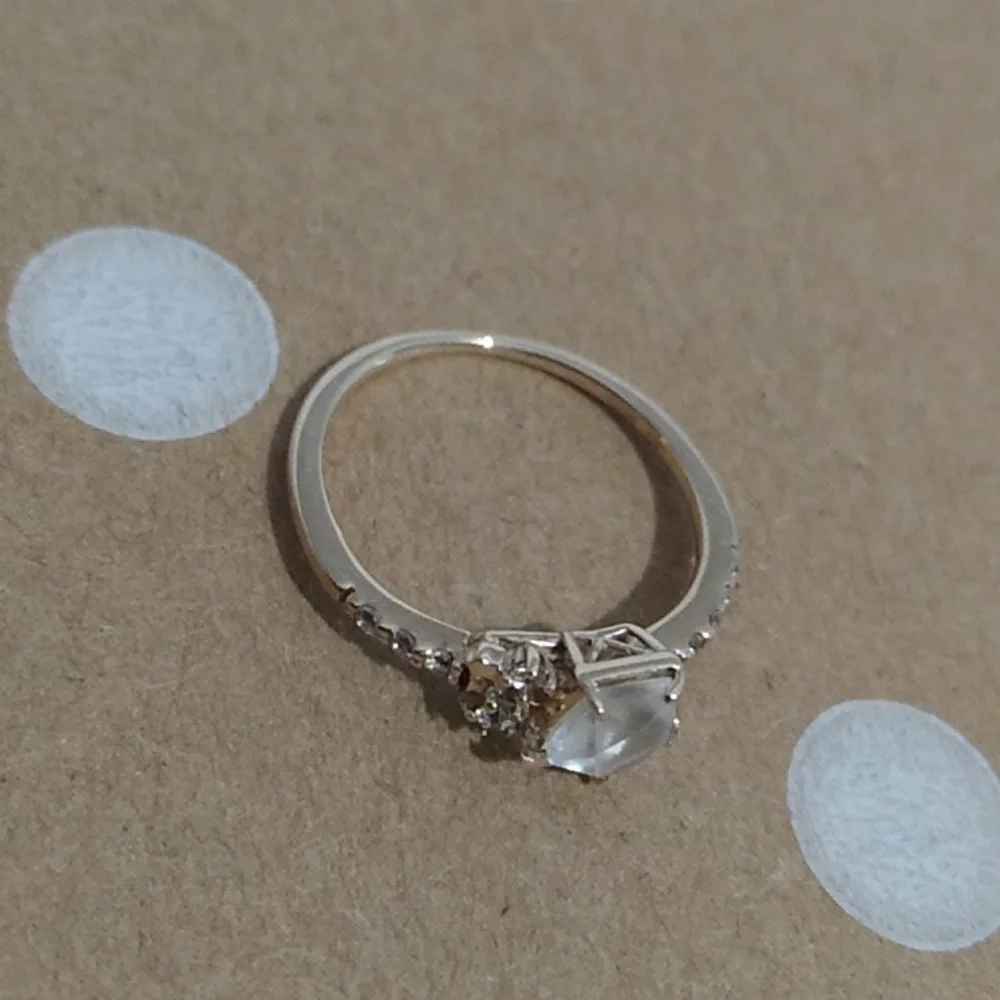 SALE! RARE! Samantha Tiara 10kt Yellow Gold Moonstone & Topaz Ring Sz.4 1/2 - Picture 10 of 11